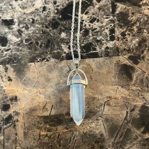 Handmade Hexagon Natural Stone Crystal Necklace